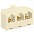 Cmple RJ11 Triplex Jack Adapter - Ivory 295-N